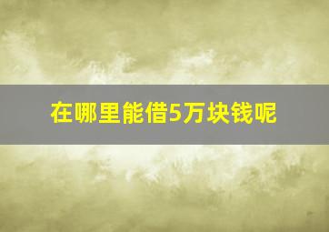 在哪里能借5万块钱呢