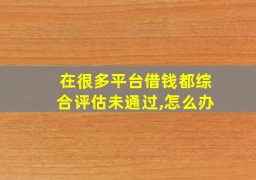 在很多平台借钱都综合评估未通过,怎么办