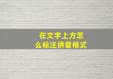 在文字上方怎么标注拼音格式