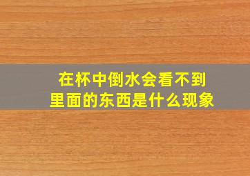 在杯中倒水会看不到里面的东西是什么现象