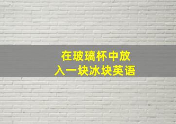 在玻璃杯中放入一块冰块英语