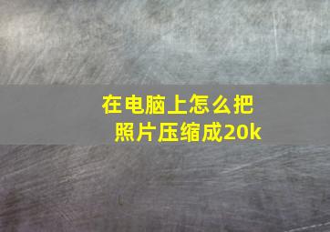 在电脑上怎么把照片压缩成20k