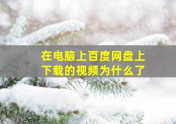 在电脑上百度网盘上下载的视频为什么了