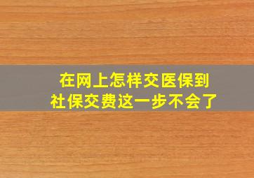 在网上怎样交医保到社保交费这一步不会了