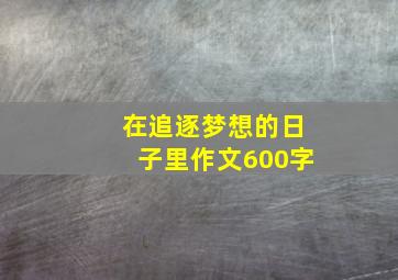 在追逐梦想的日子里作文600字