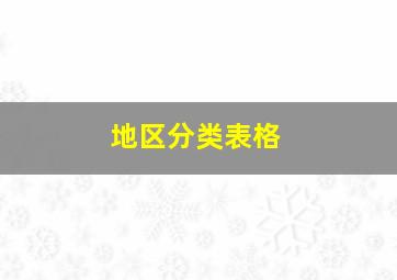 地区分类表格