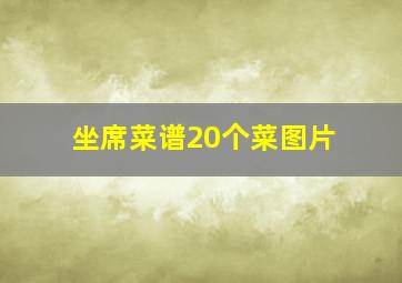 坐席菜谱20个菜图片