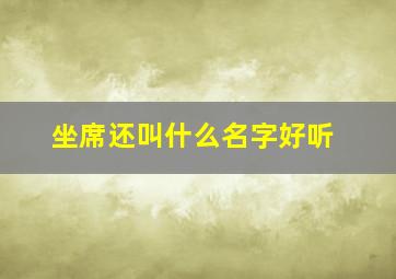 坐席还叫什么名字好听