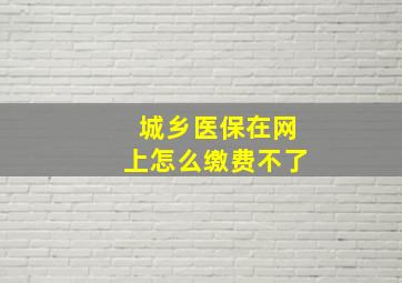 城乡医保在网上怎么缴费不了