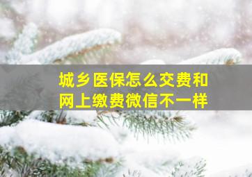 城乡医保怎么交费和网上缴费微信不一样