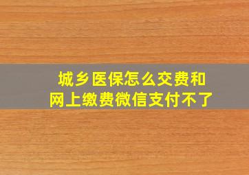 城乡医保怎么交费和网上缴费微信支付不了