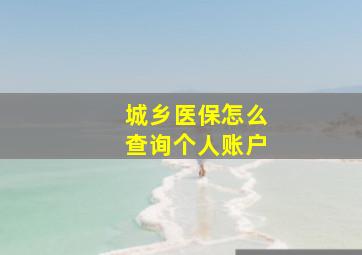 城乡医保怎么查询个人账户