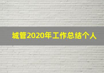 城管2020年工作总结个人