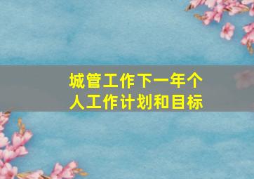 城管工作下一年个人工作计划和目标