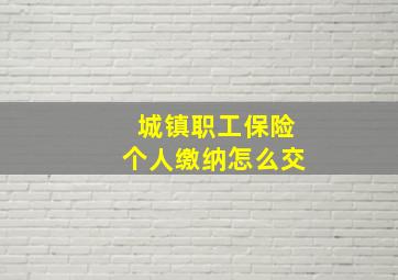 城镇职工保险个人缴纳怎么交