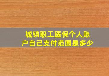 城镇职工医保个人账户自己支付范围是多少