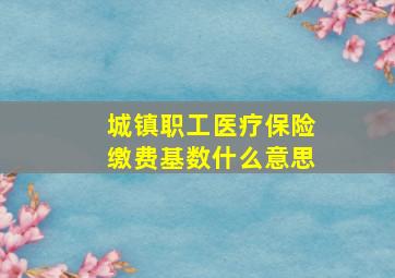 城镇职工医疗保险缴费基数什么意思