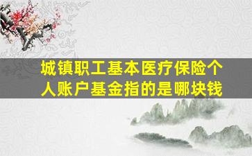 城镇职工基本医疗保险个人账户基金指的是哪块钱