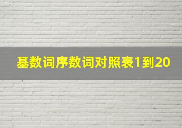 基数词序数词对照表1到20