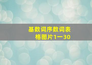 基数词序数词表格图片1一30