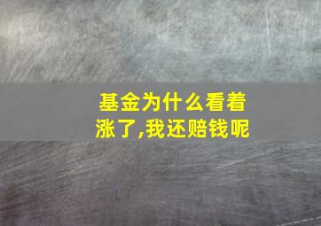 基金为什么看着涨了,我还赔钱呢