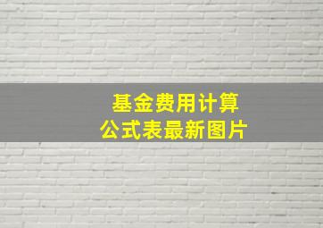 基金费用计算公式表最新图片