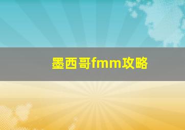 墨西哥fmm攻略