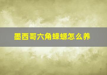 墨西哥六角蝾螈怎么养