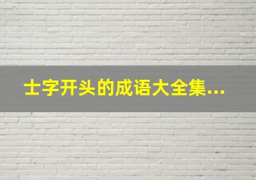 士字开头的成语大全集...