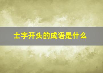 士字开头的成语是什么