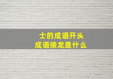 士的成语开头成语接龙是什么