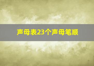 声母表23个声母笔顺