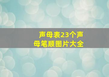 声母表23个声母笔顺图片大全