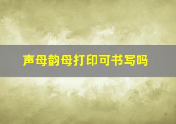 声母韵母打印可书写吗