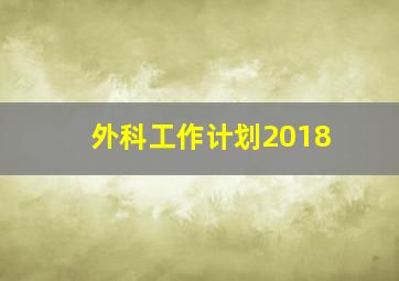 外科工作计划2018