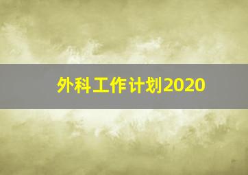 外科工作计划2020