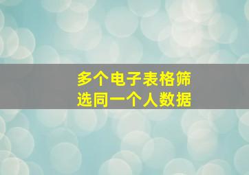 多个电子表格筛选同一个人数据