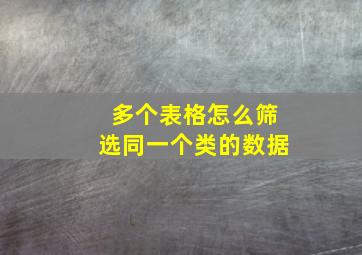 多个表格怎么筛选同一个类的数据