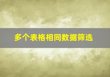 多个表格相同数据筛选