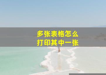 多张表格怎么打印其中一张