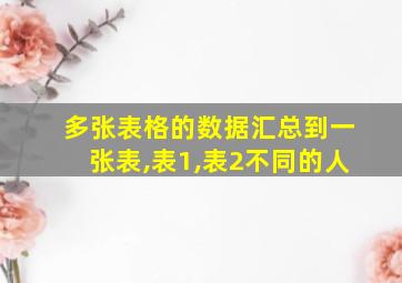 多张表格的数据汇总到一张表,表1,表2不同的人