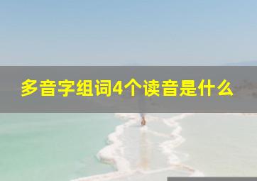 多音字组词4个读音是什么