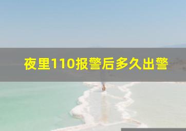 夜里110报警后多久出警