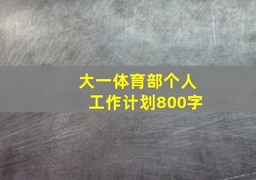 大一体育部个人工作计划800字