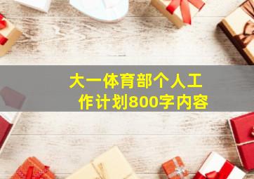 大一体育部个人工作计划800字内容