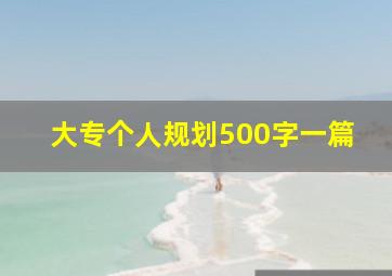 大专个人规划500字一篇