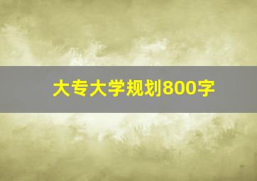 大专大学规划800字