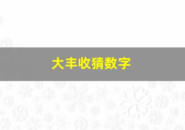 大丰收猜数字