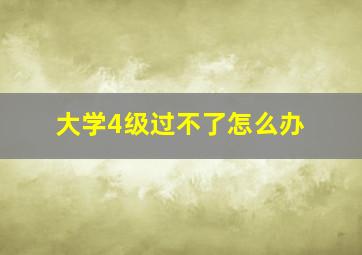 大学4级过不了怎么办