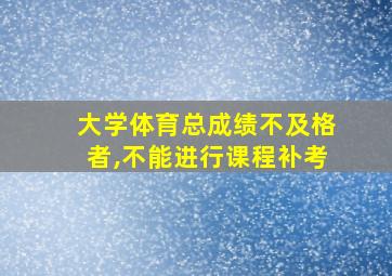 大学体育总成绩不及格者,不能进行课程补考